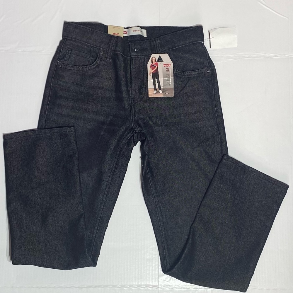 Levi 511 slim boys regular 14, regular 27 x 29 black jeans justable waste school